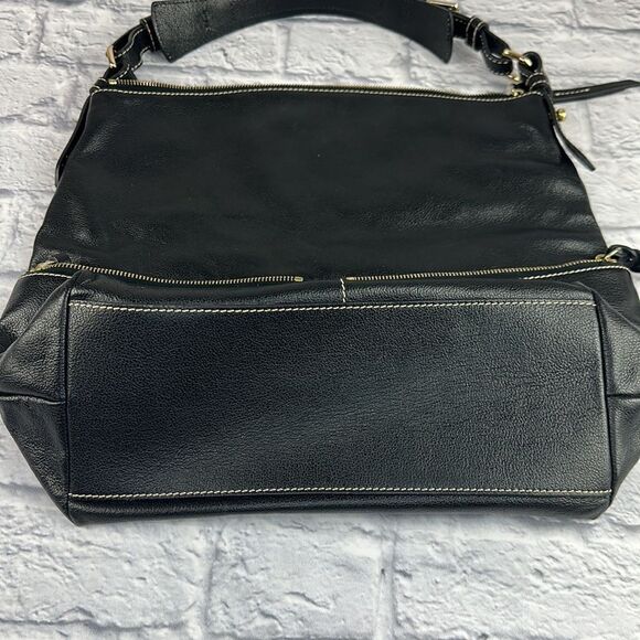 Retro Vintage Dooney & Bourke Black Leather Satchel Purse Handbag Bag Authentic - Picture 3 of 14